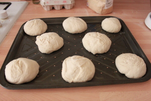 Dough on baking tray