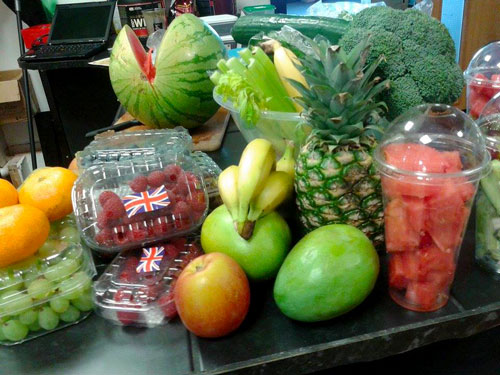 Various fruit ready for smoothies