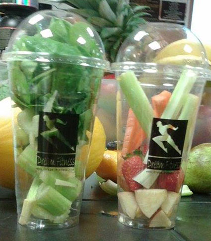 Fruit and veg in Dream fitness cups
